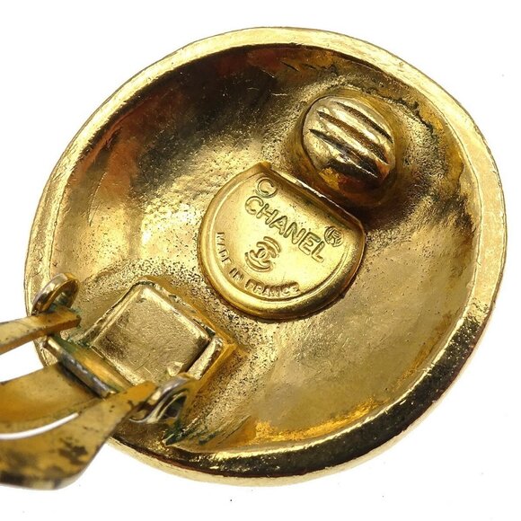 Chanel Button Earrings Clip-On Gold - Picture 7 of 7